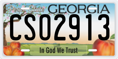 GA license plate CSO2913