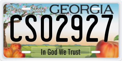 GA license plate CSO2927