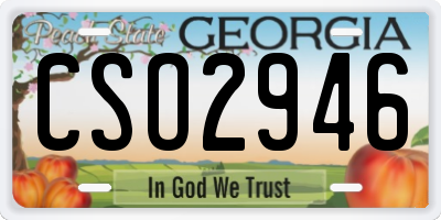 GA license plate CSO2946