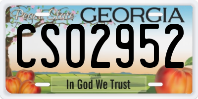 GA license plate CSO2952
