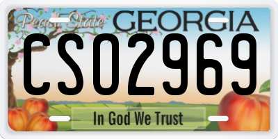 GA license plate CSO2969