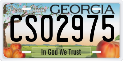GA license plate CSO2975