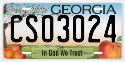 GA license plate CSO3024