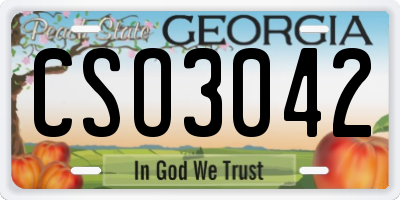 GA license plate CSO3042