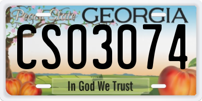GA license plate CSO3074