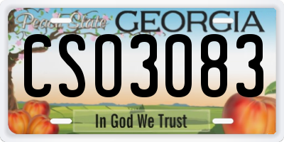 GA license plate CSO3083