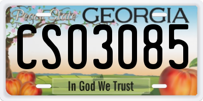GA license plate CSO3085