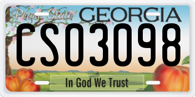 GA license plate CSO3098