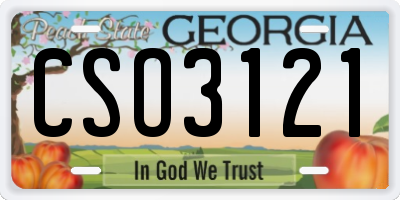 GA license plate CSO3121