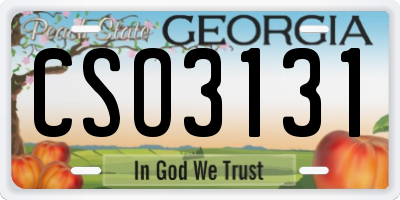 GA license plate CSO3131
