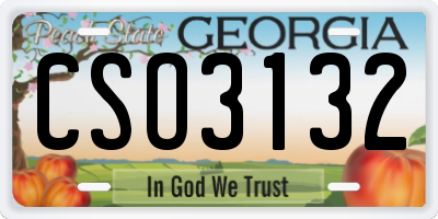GA license plate CSO3132