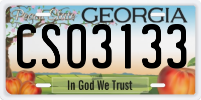 GA license plate CSO3133
