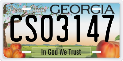 GA license plate CSO3147