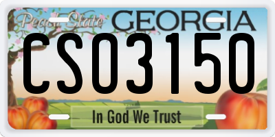 GA license plate CSO3150
