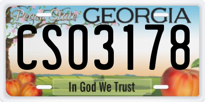 GA license plate CSO3178