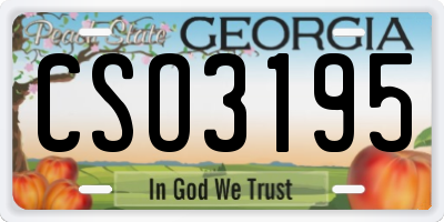 GA license plate CSO3195