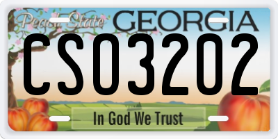 GA license plate CSO3202