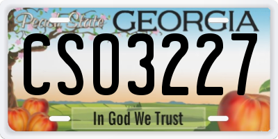 GA license plate CSO3227