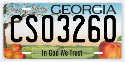 GA license plate CSO3260