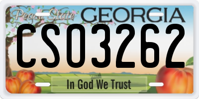 GA license plate CSO3262