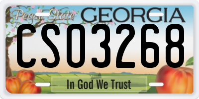 GA license plate CSO3268