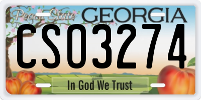 GA license plate CSO3274