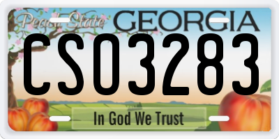 GA license plate CSO3283