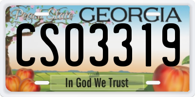 GA license plate CSO3319