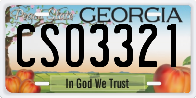 GA license plate CSO3321