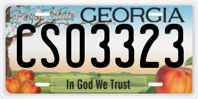 GA license plate CSO3323