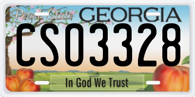 GA license plate CSO3328