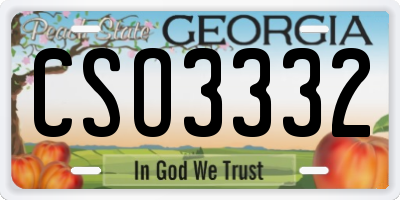 GA license plate CSO3332