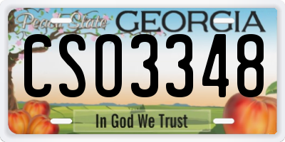 GA license plate CSO3348