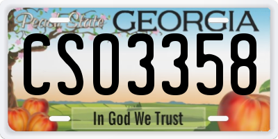 GA license plate CSO3358
