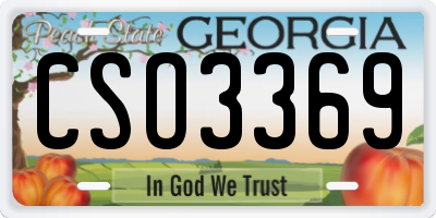GA license plate CSO3369