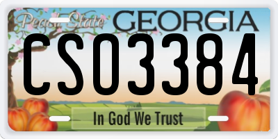 GA license plate CSO3384