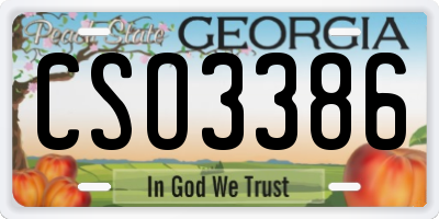 GA license plate CSO3386