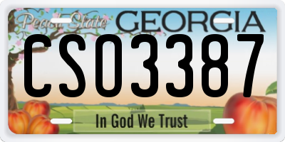 GA license plate CSO3387