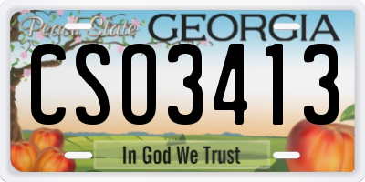 GA license plate CSO3413