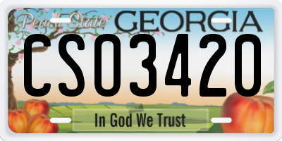 GA license plate CSO3420