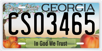 GA license plate CSO3465