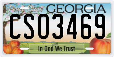 GA license plate CSO3469