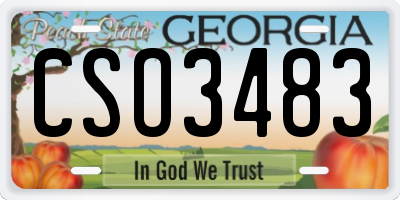 GA license plate CSO3483