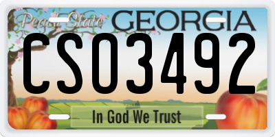 GA license plate CSO3492