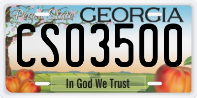 GA license plate CSO3500