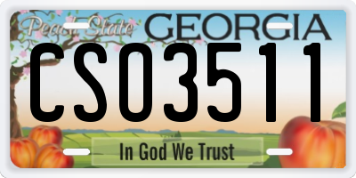 GA license plate CSO3511
