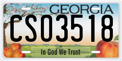 GA license plate CSO3518