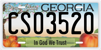 GA license plate CSO3520