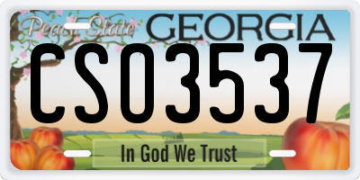 GA license plate CSO3537