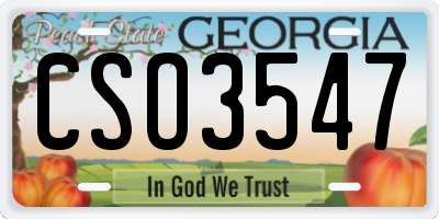 GA license plate CSO3547